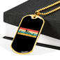 Mountain Bike Pulse Cycling Necklace Stainless Steel or 18k Gold Dog Tag 24"-Express Your Love Gifts