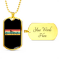 Mountain Bike Pulse Cycling Necklace Stainless Steel or 18k Gold Dog Tag 24"-Express Your Love Gifts