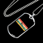 Mountain Bike Pulse Cycling Necklace Stainless Steel or 18k Gold Dog Tag 24"-Express Your Love Gifts