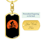 Mountain Bike Red Moon Cycling Keychain Stainless Steel or 18k Gold Dog Tag Keyring-Express Your Love Gifts