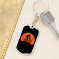 Mountain Bike Red Moon Cycling Keychain Stainless Steel or 18k Gold Dog Tag Keyring-Express Your Love Gifts