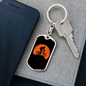 Mountain Bike Red Moon Cycling Keychain Stainless Steel or 18k Gold Dog Tag Keyring-Express Your Love Gifts