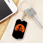 Mountain Bike Red Moon Cycling Keychain Stainless Steel or 18k Gold Dog Tag Keyring-Express Your Love Gifts