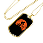 Mountain Bike Red Moon Cycling Necklace Stainless Steel or 18k Gold Dog Tag 24"-Express Your Love Gifts