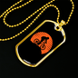 Mountain Bike Red Moon Cycling Necklace Stainless Steel or 18k Gold Dog Tag 24"-Express Your Love Gifts