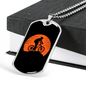 Mountain Bike Red Moon Cycling Necklace Stainless Steel or 18k Gold Dog Tag 24"-Express Your Love Gifts