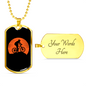 Mountain Bike Red Moon Cycling Necklace Stainless Steel or 18k Gold Dog Tag 24"-Express Your Love Gifts