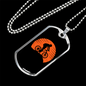 Mountain Bike Red Moon Cycling Necklace Stainless Steel or 18k Gold Dog Tag 24"-Express Your Love Gifts