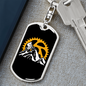 Mountain Bike Riding Cycling Keychain Stainless Steel or 18k Gold Dog Tag Keyring-Express Your Love Gifts