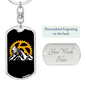 Mountain Bike Riding Cycling Keychain Stainless Steel or 18k Gold Dog Tag Keyring-Express Your Love Gifts