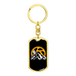 Mountain Bike Riding Cycling Keychain Stainless Steel or 18k Gold Dog Tag Keyring-Express Your Love Gifts