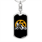 Mountain Bike Riding Cycling Keychain Stainless Steel or 18k Gold Dog Tag Keyring-Express Your Love Gifts