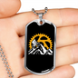 Mountain Bike Riding Cycling Necklace Stainless Steel or 18k Gold Dog Tag 24"-Express Your Love Gifts