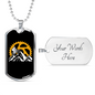 Mountain Bike Riding Cycling Necklace Stainless Steel or 18k Gold Dog Tag 24"-Express Your Love Gifts