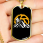 Mountain Bike Riding Cycling Necklace Stainless Steel or 18k Gold Dog Tag 24"-Express Your Love Gifts
