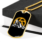 Mountain Bike Riding Cycling Necklace Stainless Steel or 18k Gold Dog Tag 24"-Express Your Love Gifts