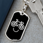 Mountain Bike Smile Cycling Keychain Stainless Steel or 18k Gold Dog Tag Keyring-Express Your Love Gifts