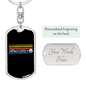 Mountain + Bike = Smile Cycling Keychain Stainless Steel or 18k Gold Dog Tag Keyring-Express Your Love Gifts