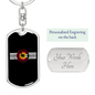 Mountain Bike Wheel Cycling Keychain Stainless Steel or 18k Gold Dog Tag Keyring-Express Your Love Gifts