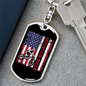 Mountain Biker Flag Cycling Keychain Stainless Steel or 18k Gold Dog Tag Keyring-Express Your Love Gifts
