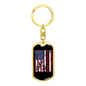 Mountain Biker Flag Cycling Keychain Stainless Steel or 18k Gold Dog Tag Keyring-Express Your Love Gifts