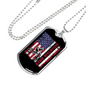 Mountain Biker Flag Cycling Necklace Stainless Steel or 18k Gold Dog Tag 24"-Express Your Love Gifts