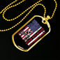 Mountain Biker Flag Cycling Necklace Stainless Steel or 18k Gold Dog Tag 24"-Express Your Love Gifts