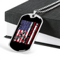Mountain Biker Flag Cycling Necklace Stainless Steel or 18k Gold Dog Tag 24"-Express Your Love Gifts