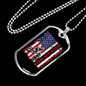 Mountain Biker Flag Cycling Necklace Stainless Steel or 18k Gold Dog Tag 24"-Express Your Love Gifts