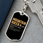 Mountain Biker Meaning Cycling Keychain Stainless Steel or 18k Gold Dog Tag Keyring-Express Your Love Gifts