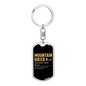 Mountain Biker Meaning Cycling Keychain Stainless Steel or 18k Gold Dog Tag Keyring-Express Your Love Gifts