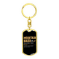 Mountain Biker Meaning Cycling Keychain Stainless Steel or 18k Gold Dog Tag Keyring-Express Your Love Gifts