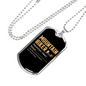Mountain Biker Meaning Cycling Necklace Stainless Steel or 18k Gold Dog Tag 24"-Express Your Love Gifts