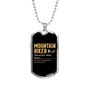 Mountain Biker Meaning Cycling Necklace Stainless Steel or 18k Gold Dog Tag 24"-Express Your Love Gifts