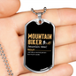 Mountain Biker Meaning Cycling Necklace Stainless Steel or 18k Gold Dog Tag 24"-Express Your Love Gifts