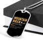 Mountain Biker Meaning Cycling Necklace Stainless Steel or 18k Gold Dog Tag 24"-Express Your Love Gifts