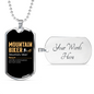 Mountain Biker Meaning Cycling Necklace Stainless Steel or 18k Gold Dog Tag 24"-Express Your Love Gifts