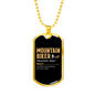Mountain Biker Meaning Cycling Necklace Stainless Steel or 18k Gold Dog Tag 24"-Express Your Love Gifts