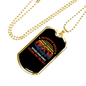 Mountain Biking Cycling Necklace Stainless Steel or 18k Gold Dog Tag 24"-Express Your Love Gifts