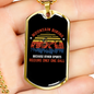 Mountain Biking Cycling Necklace Stainless Steel or 18k Gold Dog Tag 24"-Express Your Love Gifts