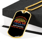 Mountain Biking Cycling Necklace Stainless Steel or 18k Gold Dog Tag 24"-Express Your Love Gifts