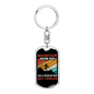 Mountain Biking Dad Cycling Keychain Stainless Steel or 18k Gold Dog Tag Keyring-Express Your Love Gifts