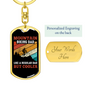 Mountain Biking Dad Cycling Keychain Stainless Steel or 18k Gold Dog Tag Keyring-Express Your Love Gifts