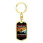 Mountain Biking Dad Cycling Keychain Stainless Steel or 18k Gold Dog Tag Keyring-Express Your Love Gifts