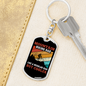 Mountain Biking Dad Cycling Keychain Stainless Steel or 18k Gold Dog Tag Keyring-Express Your Love Gifts