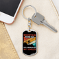 Mountain Biking Dad Cycling Keychain Stainless Steel or 18k Gold Dog Tag Keyring-Express Your Love Gifts