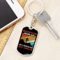 Mountain Biking Dad Cycling Keychain Stainless Steel or 18k Gold Dog Tag Keyring-Express Your Love Gifts