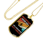 Mountain Biking Dad Cycling Necklace Stainless Steel or 18k Gold Dog Tag 24"-Express Your Love Gifts