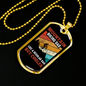 Mountain Biking Dad Cycling Necklace Stainless Steel or 18k Gold Dog Tag 24"-Express Your Love Gifts