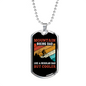 Mountain Biking Dad Cycling Necklace Stainless Steel or 18k Gold Dog Tag 24"-Express Your Love Gifts